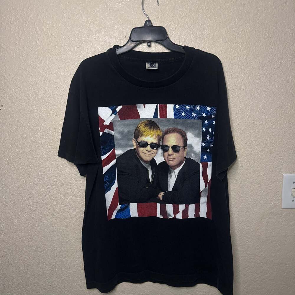 Vintage Single Stitch 1994 Elton John Billy Joel tour T-Shirt.  Size XL